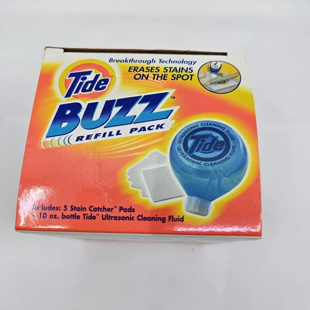 Tide Buzz Refill Pack For Ultrasonic Stain Remover 10 oz Liquid & 5 Pads